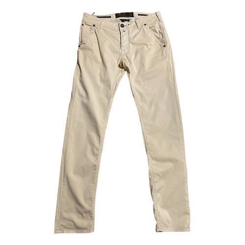 Pre-owned Jacob Cohen Jeans In Ecru