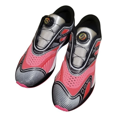 Pre-owned Gucci Ultrapace R Cloth Low Trainers In Pink