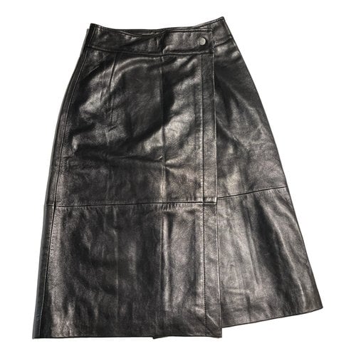 Pre-owned Ba&sh Spring Summer 2021 Leather Mid-length Skirt In Black