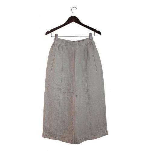 Pre-owned Bottega Veneta Linen Maxi Skirt In Beige