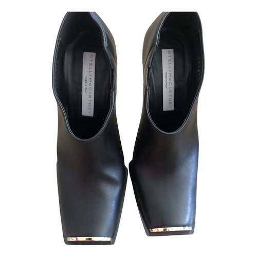 Pre-owned Stella Mccartney Leather Ankle Boots In Black