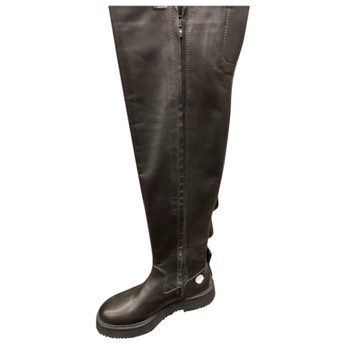 Pre-owned Joseph Leather Wellington Boots In Black