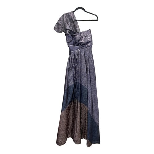 Pre-owned Roland Mouret Silk Maxi Dress In Metallic