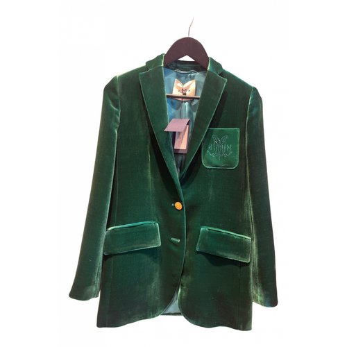 Pre-owned Dmn Velvet Jacket In Green