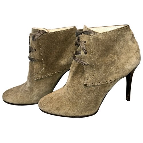 Pre-owned Burberry Ankle Boots In Green