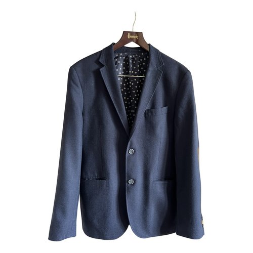 Pre-owned Sand Wool Suit In Navy