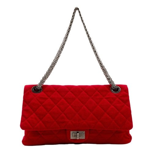 Pre-owned Chanel 2.55 Cloth Crossbody Bag In Red