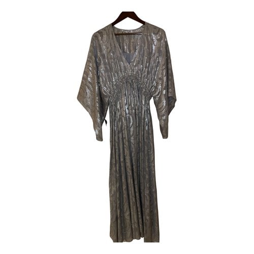 Pre-owned Elizabeth And James Silk Maxi Dress In Silver