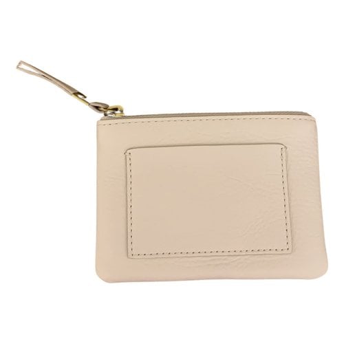 Pre-owned Madewell Leather Wallet In Beige