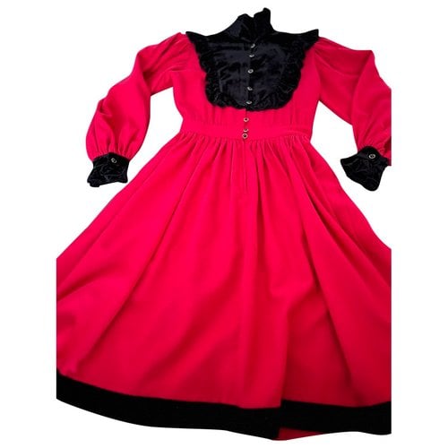 Pre-owned Emanuel Ungaro Wool Mid-length Dress In Red