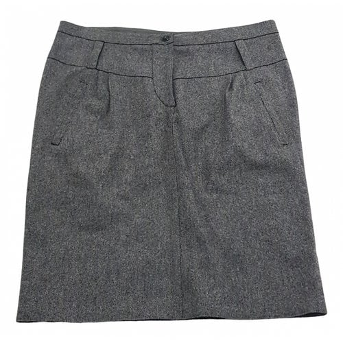 Pre-owned Armani Collezioni Wool Mini Skirt In Grey