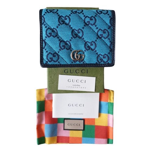 Pre-owned Gucci Marmont Leather Wallet In Multicolour