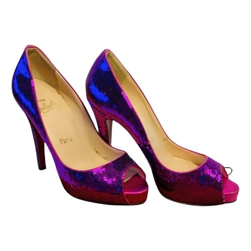 Pre-owned Christian Louboutin Glitter Heels In Purple