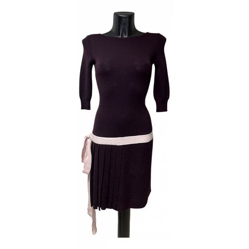 Pre-owned Alberta Ferretti Wool Mid-length Dress In Brown