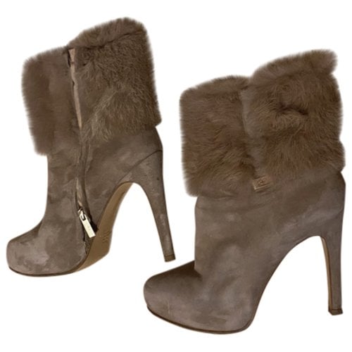 Pre-owned Elisabetta Franchi Ankle Boots In Beige