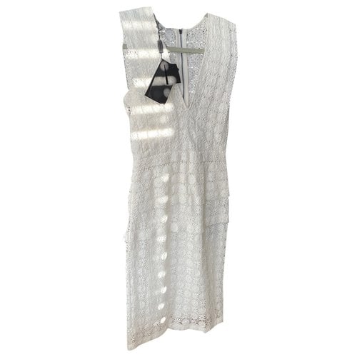 Pre-owned Burberry Lace Mid-length Dress In White
