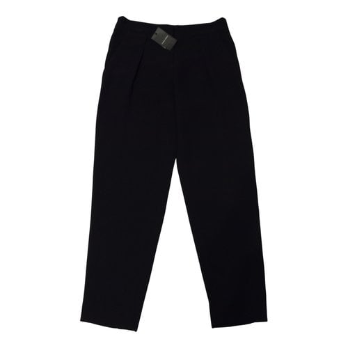 Pre-owned Giorgio Armani Silk Trousers In Black