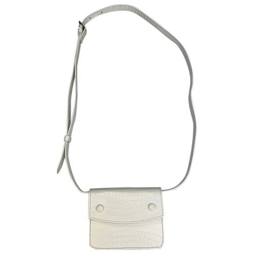 Pre-owned Maison Margiela Leather Weekend Bag In White