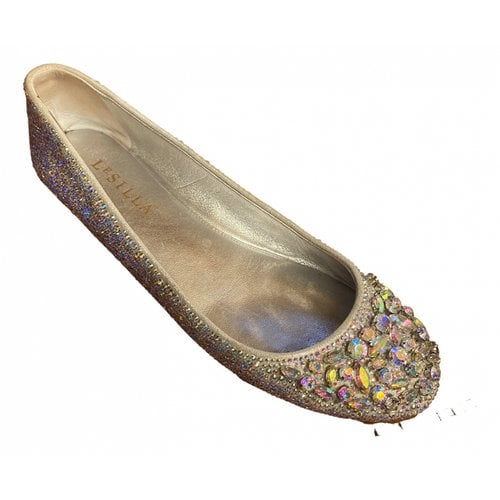 Pre-owned Le Silla Leather Ballet Flats In Silver