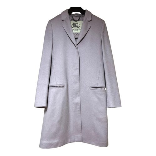Pre-owned Burberry Cashmere Coat In Purple