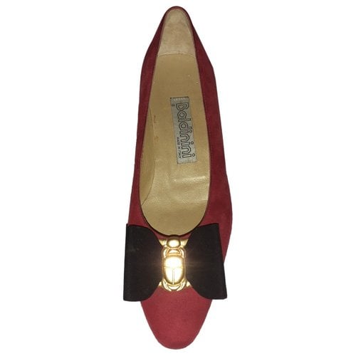 Pre-owned Baldinini Ballet Flats In Red