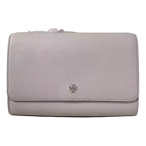 Pre-owned Tory Burch Leather Crossbody Bag In Grey