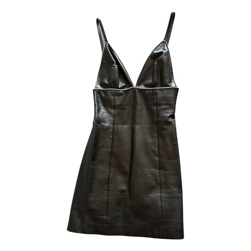 Pre-owned Ermanno Scervino Leather Mini Dress In Black