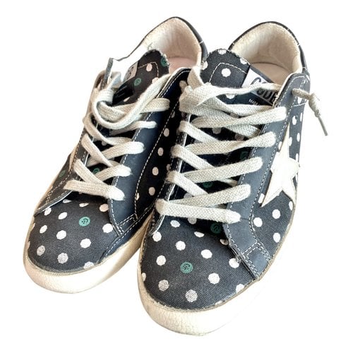 Pre-owned Golden Goose Superstar Cloth Trainers In Black