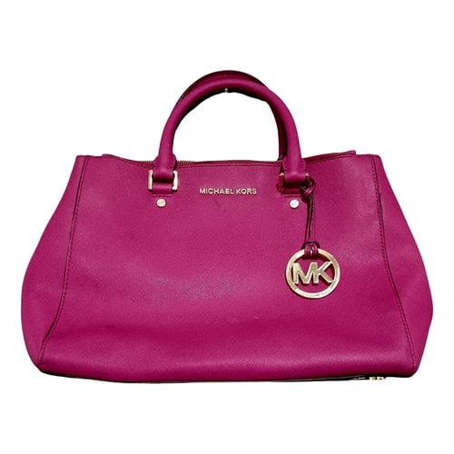 Pre-owned Michael Kors Adele Leather Tote In Pink