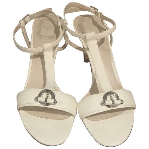 Pre-owned Dior Leather Sandal In White