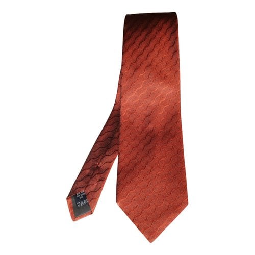 Pre-owned Valentino Garavani Silk Tie In Orange