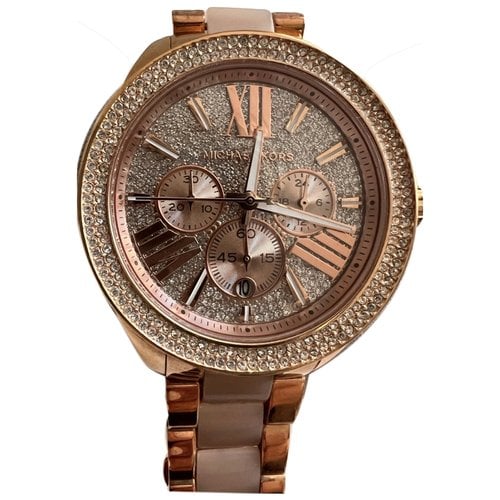Pre-owned Michael Kors Pink Gold Watch In Metallic