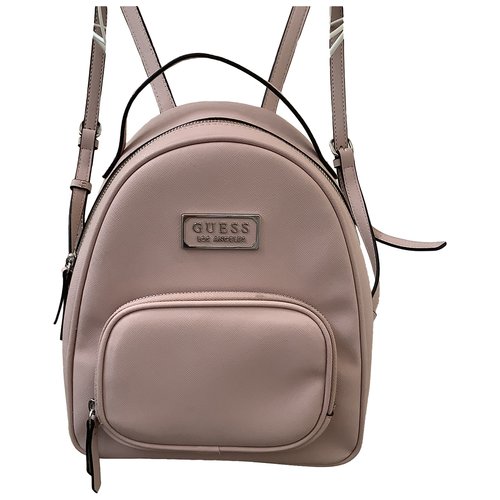 Pre-owned Guess Vegan Leather Backpack In Pink