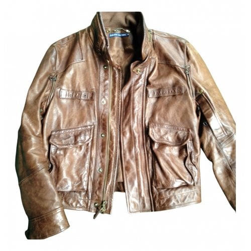 Pre-owned Ralph Lauren Leather Short Vest In Brown