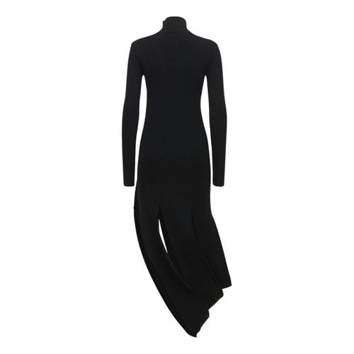 Pre-owned Bottega Veneta Wool Mid-length Dress In Black