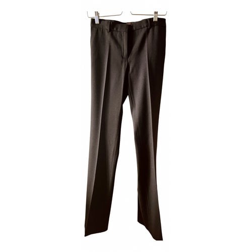 Pre-owned Bally Wool Straight Pants In Brown