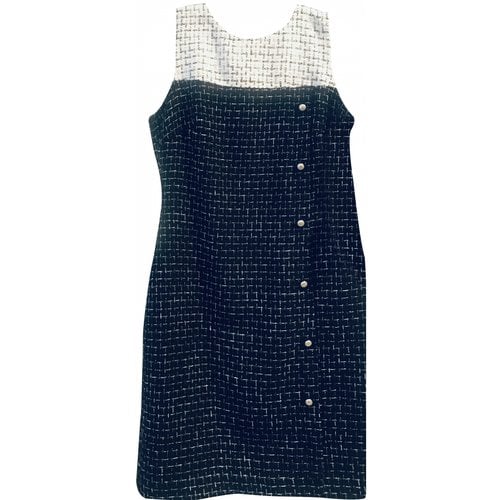 Pre-owned Karl Lagerfeld Tweed Mini Dress In Blue