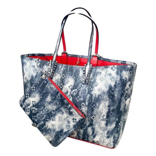 Pre-owned Christian Louboutin Cabata Leather Tote In Blue
