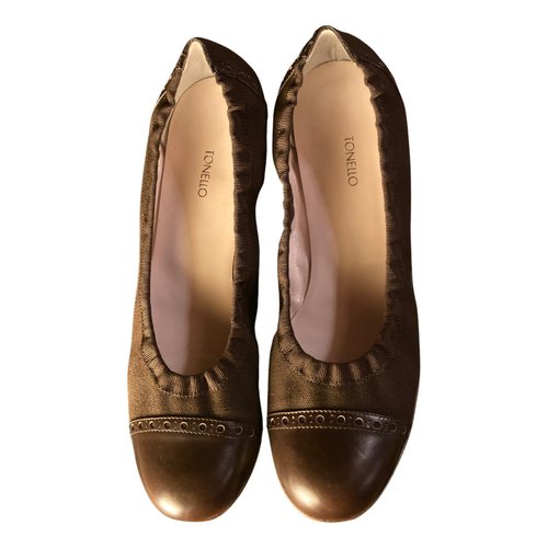 Pre-owned Tonello Cloth Ballet Flats In Brown