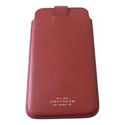 Pre-owned Smythson Leather Purse In Red