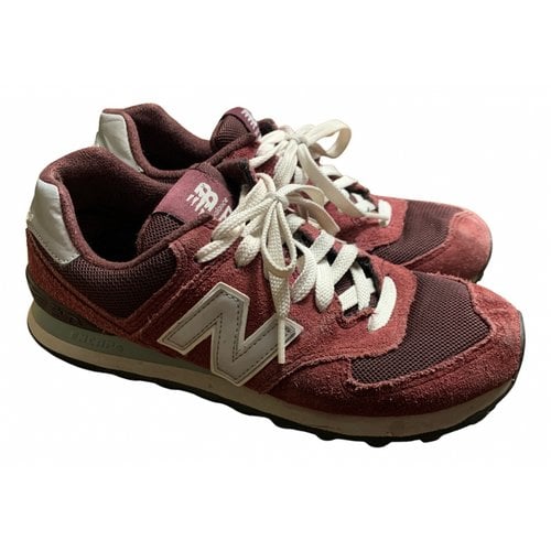 Pre-owned New Balance 574 Cloth Trainers In Red
