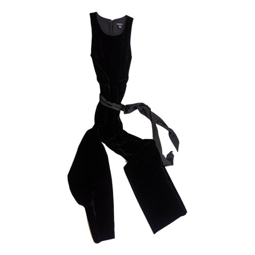 Pre-owned Ann Taylor Velvet Jumpsuit In Black