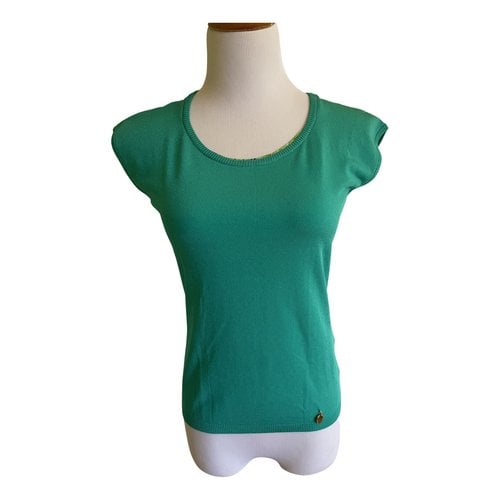Pre-owned Class Cavalli Jersey Top In Green