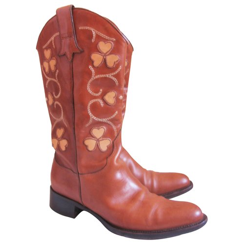 Pre-owned Sartore Leather Boots In Brown