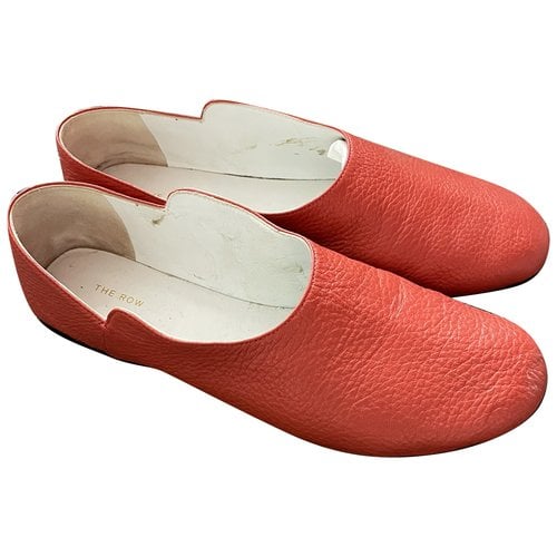 Pre-owned The Row Leather Flats In Orange