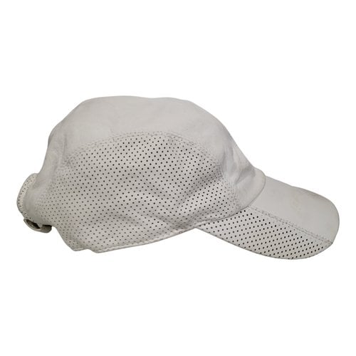 Pre-owned Giorgio Armani Leather Hat In White