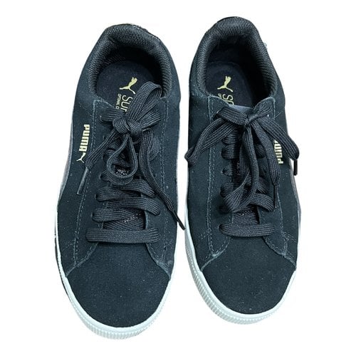 Pre-owned Puma Cloth Trainers In Black