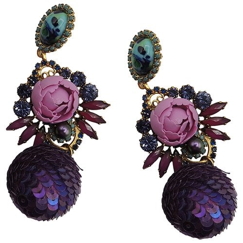 Pre-owned Elizabeth Cole Earrings In Purple