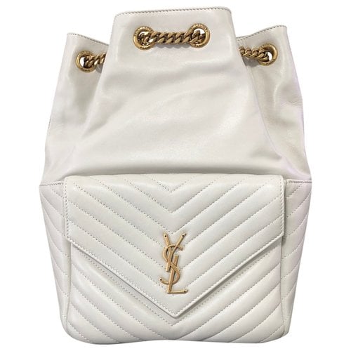 Pre-owned Saint Laurent Leather Backpack In White
