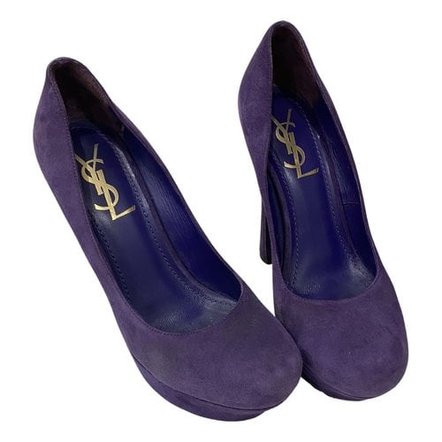 Pre-owned Saint Laurent Heels In Purple